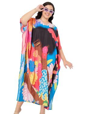 Gypsie Blu | Dresses | Women Polyester Kaftan Dress Abstract Lady ...